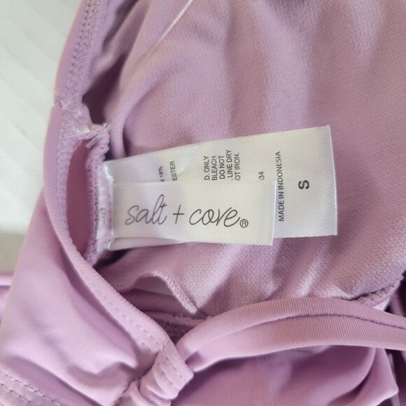 Salt & Cove Women Two Piece Lilac & Black Tankini Swimsuit Set Size S - Picture 10 of 14